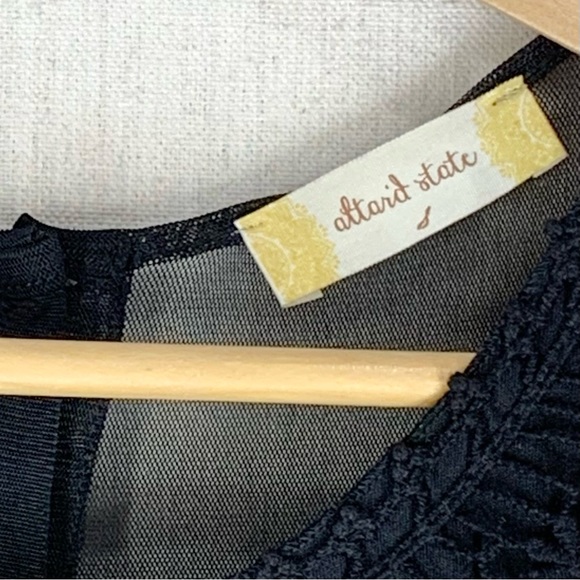 Altar’d State~NWT~Sleeveless Mini Shift Dress‎ w/ Crochet Accents~Black~Sz S - Picture 3 of 12